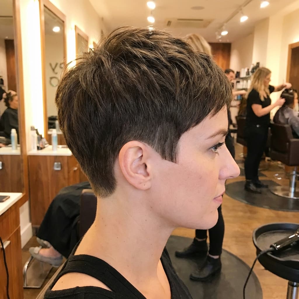 Kurzhaarschnitt — moderner Pixie Cut